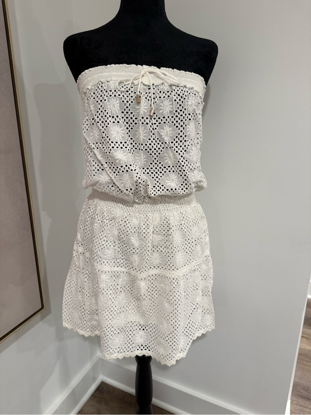 NWT‼️Melissa Odabash “Colette” Embroidered Cotton Mini Resort Dress -XS White